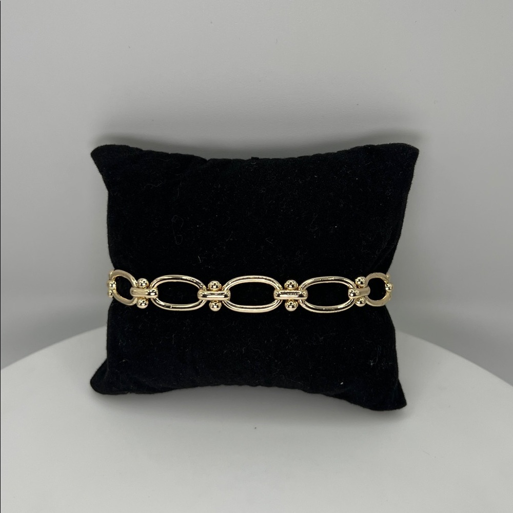 182. 18k Gold Plated Bracelet 7” - 8 1/2”